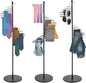 67" Black Retail Display Tie & Scarf Rack, Belt Hanger & Pants Rack Towel Organizer Hanging Bar, Floor Standing Tie Racks Scarves Necktie Holder for Home Clothing Store Commercial