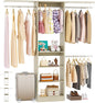 Besiost 48" Closet Organizer System, 4FT Closet System for Small Closets with 4 Hanging Rods & 3 Shelves, 80"H Small Closet Organizers and Storage for Bedrooms, Cloakrooms, White Oak