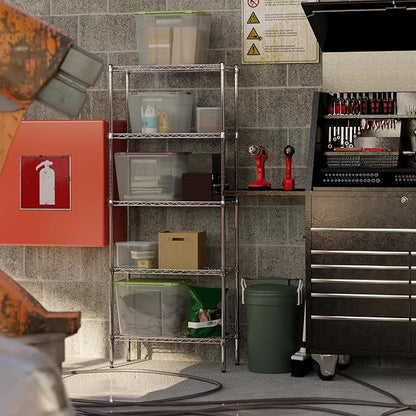 14" Deep x 30" Wide x 74" Height Wire Shelving Kit | 5-Tier | NSF Commercial Storage Rack Unit