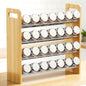Nieifi Transparent & Wooden Spice Rack Rustproof, without Seasoning Jars,4-Tier ABS Plastic Spice Rack Organizer for Cabinet and Countertop,Thickened Corrosion-Resistant-Tiered Spice Rack