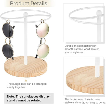 Mkono Sunglasses Organizer Glasses Holder Stand Sunglass Storage Display Eyeglasses Rack for up to 12 Pairs of Eyewear Glasses for Table Dresser Desk Countertop Bedroom (1, White)