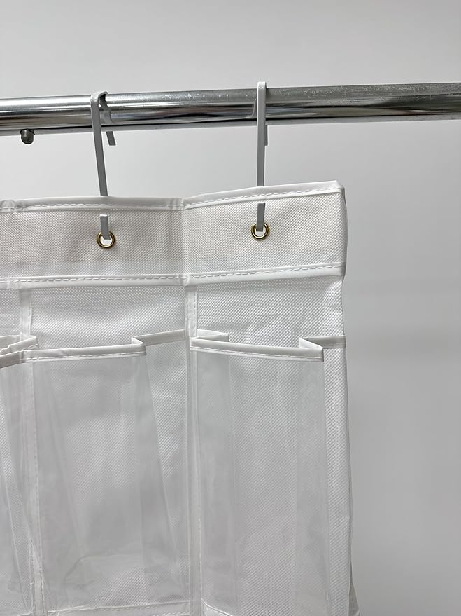 Over the Door Shoe Organizer, 24 Pocket, Non-Woven Fabric, Transparent Pockets, Metal Hooks, for Closet
