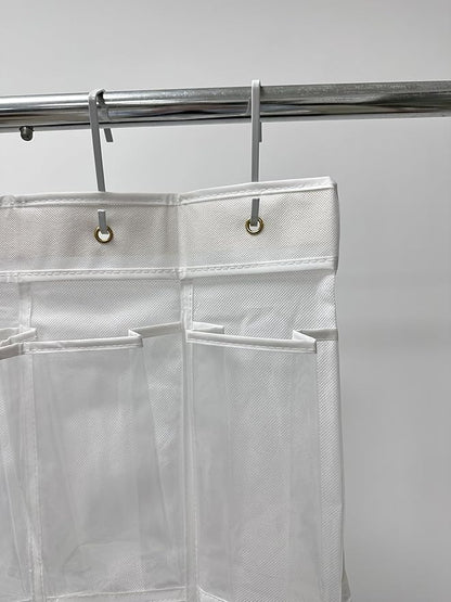 Over the Door Shoe Organizer, 24 Pocket, Non-Woven Fabric, Transparent Pockets, Metal Hooks, for Closet