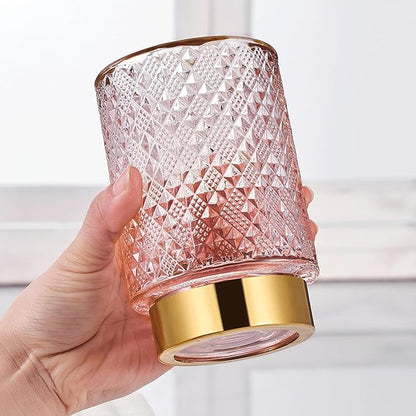 Makeup Brush Holder Organizer,Toothbrush Holders,Desk Pen Pencil Holder,Multifunctional Vintage Glass Brush Cup（A45-10-US）