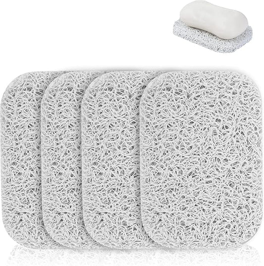 Jephen 4pcs Soap Lifting Pads for Soap Dish,Bars soap Holder for Shower Kitchen Bathroom Travel Hotel Cleaning Supplies