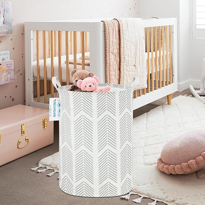 Laundry Basket Canvas Fabric Collapsible Organizer Basket for Storage Bin Toy Bins Gift Baskets Bedroom Clothes Children Nursery Hamper (Arrowhead)