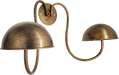 Owlgift Modern Metal Wall Mounted Entryway Retail Hat Rack/Wig Display Stand w/ 2 Circular Hat Hooks, Bronze