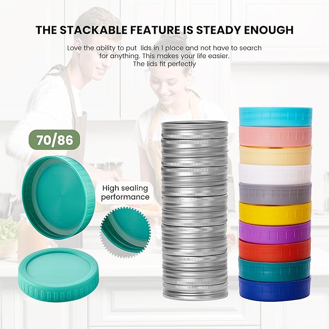 Mason Jar Lid Organizer (2pcs), Mason Jar Lid Storage Made of Bamboo,Fit Perfectly,Stackable Steady, Suitable for Mason Lids/Canning Lids/Bamboo Lids (RUGELAR SIZE)