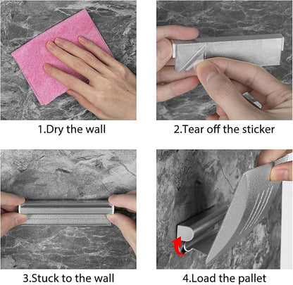 Detachable Soap Dish for Shower, 4 Slot Self-Adhesive Soap Holder for Bathroom, Wall Mounted Shower Soap Holder, Stainless Steel Soap Tray Black