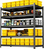45''W Garage Shelving,3300LBS Heavy Duty Garage Shelving,78"H Industrial Shelving,Adjustable Storage Shelf Unit with Double Layer Posts for Garage,Basement,Warehouse,Commercial,Black 5 Tier
