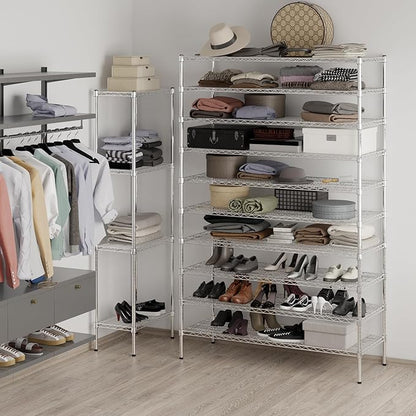 21" Deep x 54" Wide x 86" Height Wire Shelving Kit | 10-Tier | NSF Commercial Storage Rack Unit
