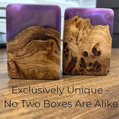 RWA Slim Engagement Ring Box for Proposal – Unique Wedding Ring Holder & Jewelry Display Case – Travel Jewelry Organizer, Ring Bearer Box, Proposal Gift, Wedding Ring Box for Ceremony, FLIP purple