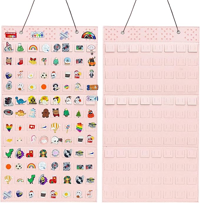 Collector Pin Board,Pin Collections Storage Holder,Enamel Pin Hanging Display Board,Pin Board For Pins Collection,Pin Holder Display For Wall,Enamel Pin Organizer Display Case(170 Slots,Pink)