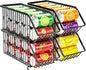 Soda Can Organizer of 4 Pack,Stackable Can Organizer For Pantry, Soda Storage, Soup Soda Can Dispenser, Can Storage Rack for Pet Food Cans