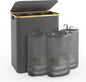 Laundry Hamper with Lid, 145L Extra Large Hamper 3 Section Dirty Clothes Hampers for Divided Basket Organizer for Bedroom, Laundry Room, Grey
