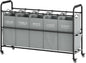 Tajsoon Laundry Sorter, Laundry Hamper 5 Section with Heavy Duty Rolling Lockable Wheels, Laundry Basket Organizer with Removable Bags for Dirty Clothes Storage, Grey