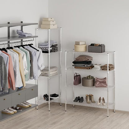 18" Deep x 42" Wide x 54" Height Wire Shelving Kit | 4-Tier | NSF Commercial Storage Rack Unit