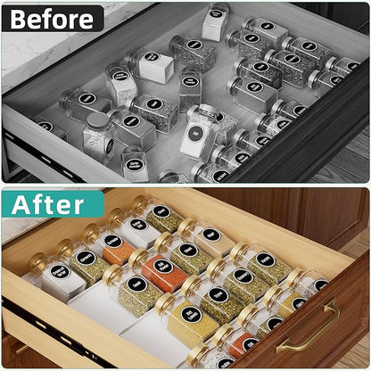 MIUKAA White Acrylic Spice Drawer Organizer, 4 Tier Seasoning Jars Drawers Insert, Kitchen Spice Rack Tray for Drawer/Countertop (Jars not included)