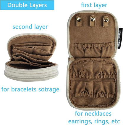 Travel Jewelry Case Small Jewelry Organizer Purse Jewelry Bag Women Christmas Gifts Jewelry Purse for Bracelet Rings Earring Necklace