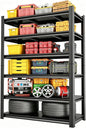 Garage Shelving Unit, 6-Tier Adjustable Garage Storage Shelves, 2500 Lbs Heavy Duty Shelving, Industrial Metal Shelves