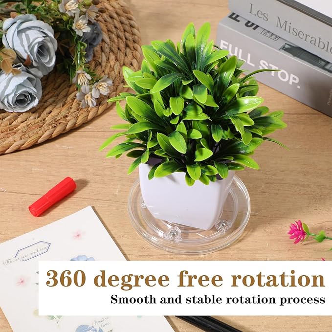 4 Pcs 4" Clear Acrylic Lazy Susan Plastic Turntable Bearings Hardware Acrylic Ball Bearing Rotating Tray Round Swivel Plate for Kitchen Spice Rack Table Cake