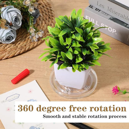 4 Pcs 4" Clear Acrylic Lazy Susan Plastic Turntable Bearings Hardware Acrylic Ball Bearing Rotating Tray Round Swivel Plate for Kitchen Spice Rack Table Cake