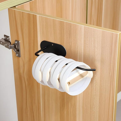 YIGII Adhesive Cabinet Door Organizer with Tumbler Lid Organizer, Wall Mounted Lid Organizers Inside Cabinet for Tupperware Storage, Slim Space Kitchen Basket for Pantry, Under Sink