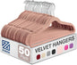 ZOBER Blush Velvet Hangers 50 Pack - Clothes Hangers, Coat Hanger for Pants & Dress Clothes - Non Slip w/ 360 Degree Swivel, Holds up to 10 lbs - Strong Felt Hanger for Clothing