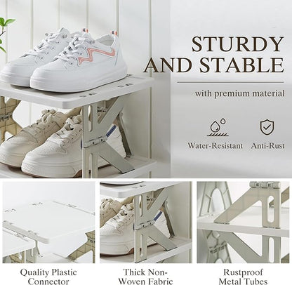 VECELO 6 Tier Vertical Narrow Shoe Rack, Free Standing Shoe Racks, Skinny Shoe Shelf Easy Assembly, Compact Shoe Organizer Space Saving for Small Spaces, Entryway, Garage, Front Door Entrance, Grey
