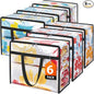 SpaceTrove Clear Clothes Storage Bags, 6 Pack Closet Organizers and Under Bed Storage Containers, Foldable Moving Bags with Zippers for Comforter, Blanket, Bedding, Duvet, PVC Packing Bags 40L