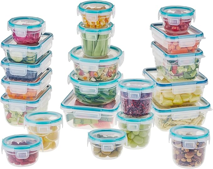 Snapware Plastic Total Solution (21-Pack) Large Food Storage Containers Set, Meal Prep Containers with Plastic BPA-Free Lids & 4 Locking Tabs, Microwave, Dishwasher, and Freezer Safe