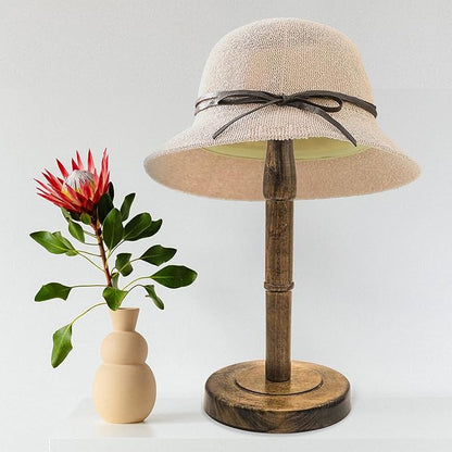 Freestanding Hat Stand, Tabletop Hat Rack, Wood Display Stand Holder for Caps and Wigs (Antique Brown)(One Piece)