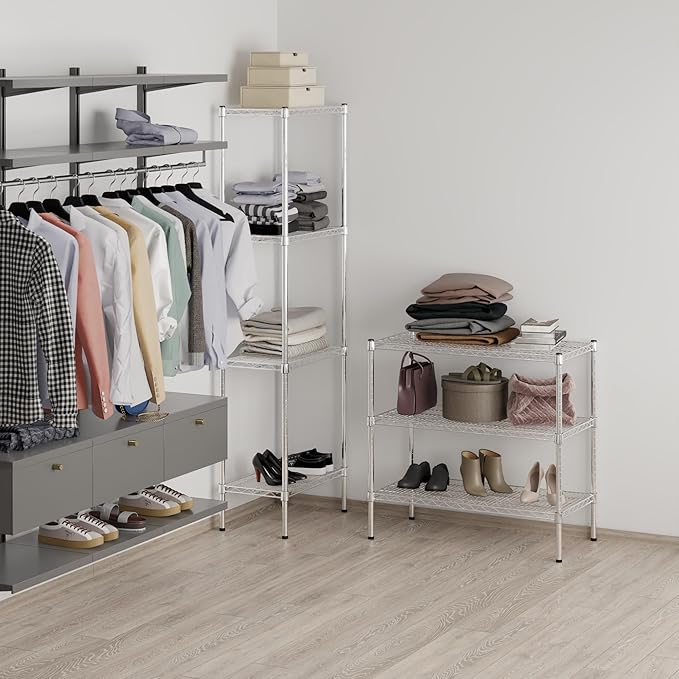 18" Deep x 36" Wide x 34" Height Wire Shelving Kit | 3-Tier | NSF Commercial Storage Rack Unit