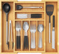 Lifewit Silverware Drawer Organizer, Expandable Utensil Tray for Kitchen, Flatware and Cutlery Holder, Wood Adjustable Storage for Spoons Forks Knives, 28-47 x 38cm, Natural