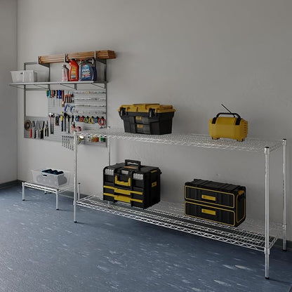 21" Deep x 72" Wide x 34" Height Wire Shelving Kit | 2-Tier | NSF Commercial Storage Rack Unit