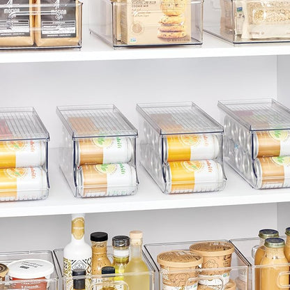 iDesign Soda Can Organizer with Lid for Pantry or Refrigerator - Clear - Made in USA