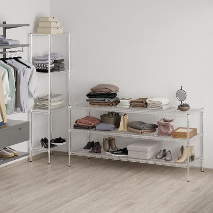 24" Deep x 72" Wide x 34" Height Wire Shelving Kit | 3-Tier | NSF Commercial Storage Rack Unit