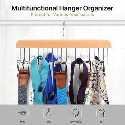 Umo Lorenzo Belt Hanger for Closet - Accessories Organizer Rack for Belts, Ties, and Scarves