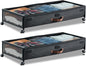 VEVOR Under Bed Storage with Wheels, 36.0 x 18.1 x 7.3 inch, Underbed Containers with Clear Lid, Underbed Shoe Organizer, Rolling Under the Bed Storage Bins for Clothes Shoes Blankets Bedroom, 2 Pack