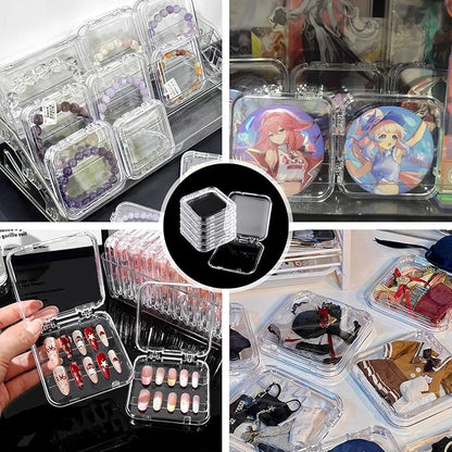 30 Set Press On Nail Display Box with Adhesive Tape and Card,Acrylic Nail Organizer Storage Case for Artificial Nail Packaging,Nail Salon Display Commercial Use