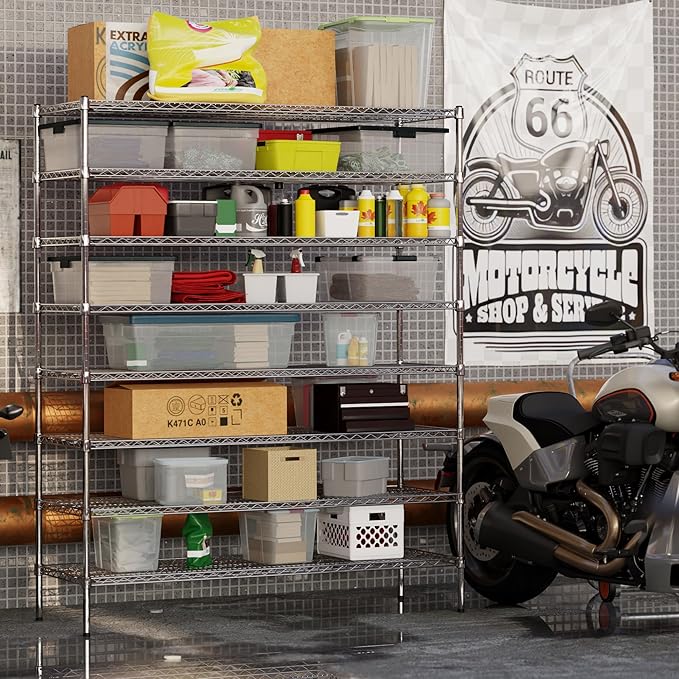 21" Deep x 60" Wide x 74" Height Wire Shelving Kit | 8-Tier | NSF Commercial Storage Rack Unit