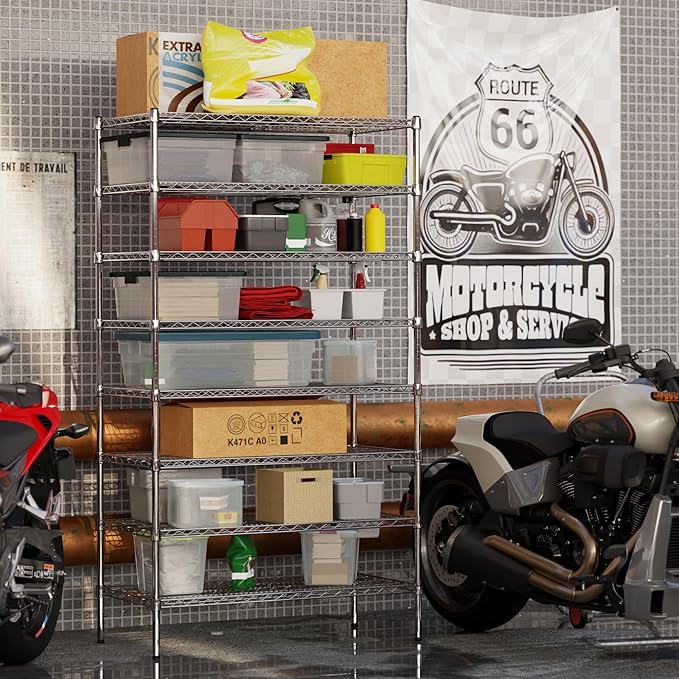 21" Deep x 42" Wide x 74" Height Wire Shelving Kit | 8-Tier | NSF Commercial Storage Rack Unit