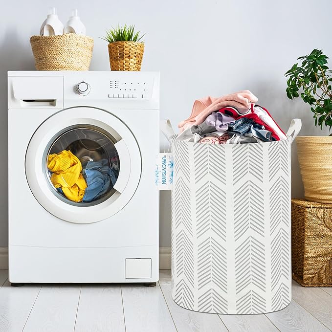 Laundry Basket Canvas Fabric Collapsible Organizer Basket for Storage Bin Toy Bins Gift Baskets Bedroom Clothes Children Nursery Hamper (Arrowhead)