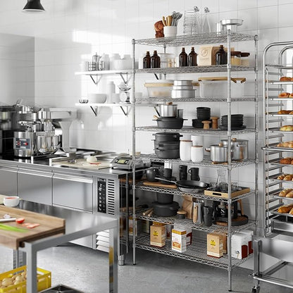 21" Deep x 42" Wide x 86" Height Wire Shelving Kit | 8-Tier | NSF Commercial Storage Rack Unit