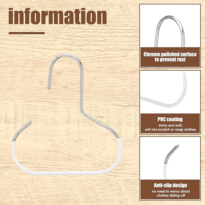 Zonon 24 Pcs Scarf Hangers Metal Belt Hat Ring Hanger with Grip Coating, Scarf Organizer Storage Holders for Ties Scarves Belts Tank Tops Hat Hooks (White)