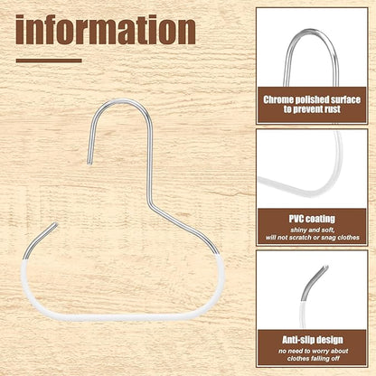 Zonon 24 Pcs Scarf Hangers Metal Belt Hat Ring Hanger with Grip Coating, Scarf Organizer Storage Holders for Ties Scarves Belts Tank Tops Hat Hooks (White)