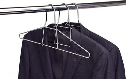 Quality Hangers Metal Hangers – Heavy Duty Hangers – Anti Theft Wire Hangers Suitable for Suits Coat Jacket – Hangers for Shuls Gyms Retail Stores Hotels – Can Carry Up to 200LBs (Chrome, 30 Pack)