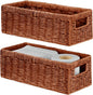 Vagusicc Wicker Storage Basket, Paper Rope Wicker Baskets with Handles, Toilet Paper Basket for Toilet Tank Top, Small Wicke Baskets for Organizing Shelves, 2-Pack, Orange