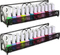 AMT 1 Tier Nail Rack, 2 Pack Metal Wall Mount Organizer, Essential Oils Organizer, Pantry Cabinet Door Shelf Storage.Hanging Display for Spice Jars, Nail Polish, Cosmetic Beauty Bottles