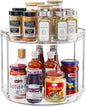 2 Tier Lazy Susan Turntable Organizer 9.25 inch, Rotating Spice Rack Organization for Cabinet, Bathroom, Pantry, Countertop, Kitchen, Vanity, Medicine Cabinet Organizer, Clear